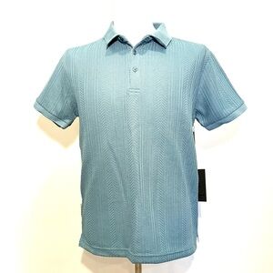 Classic Textured Light Blue Polo Shirt